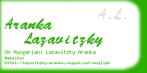 aranka lazavitzky business card